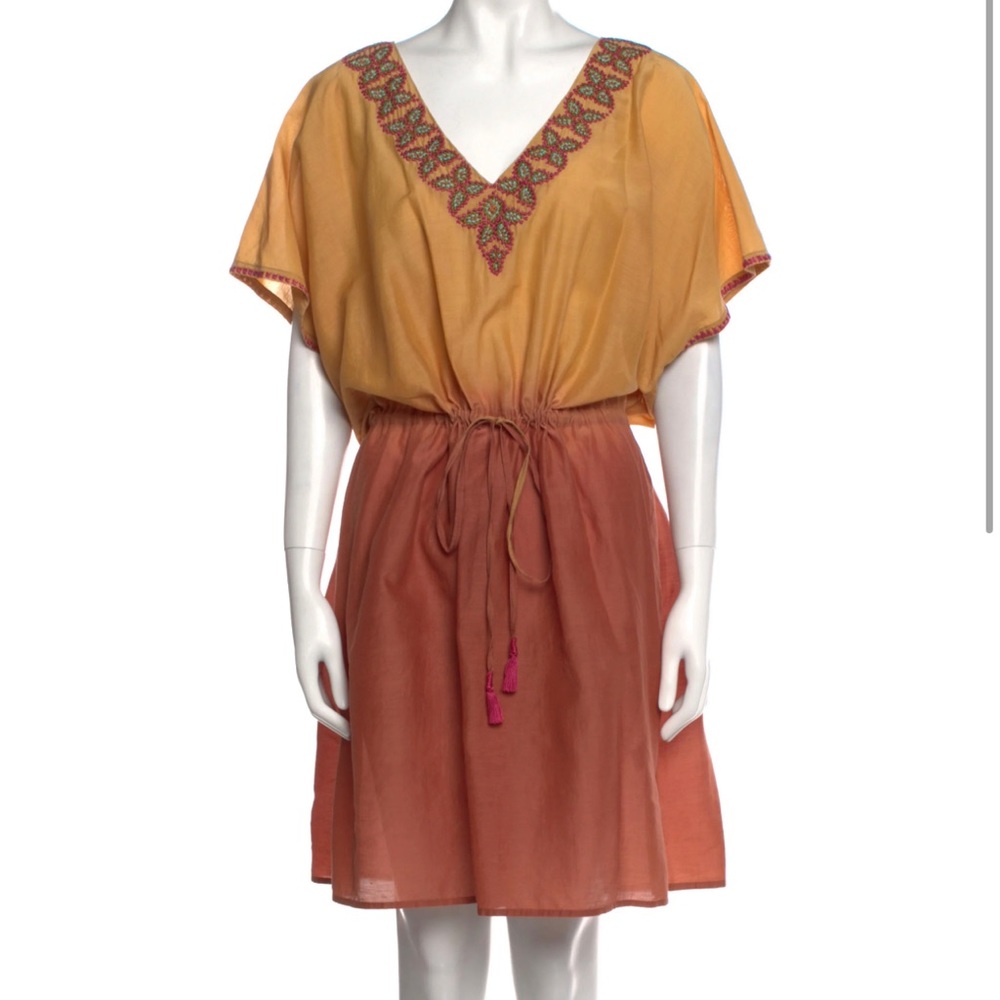 Matta V-Neck Embroidery Mini Bohemia Festival‎ Dress